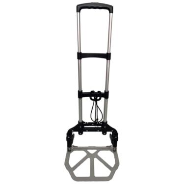 Imagem de Carrinho de Carga Dobrável Chalesco - Suporta 80kg, Com Corda Elástica e Design Compacto Para Facilitar o Transporte de Objetos Pesados e Volumosos, Ideal Para Viagens e Mudanças (Preto)