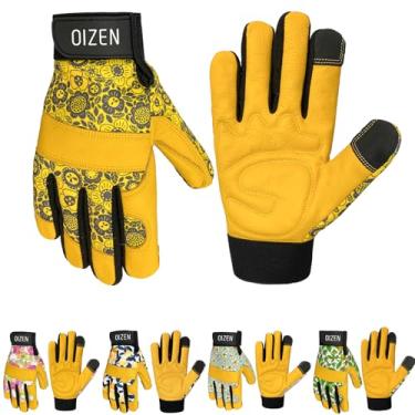 Imagem de OIZEN Luvas De Jardinagem Couro Bovino À Prova Espinhos E Perfurações Para Mulheres Homens, Compatíveis Com Tela Sensível Ao Toque, Capinar, Cavar, Plantar Presentear (Tamanho Médio)