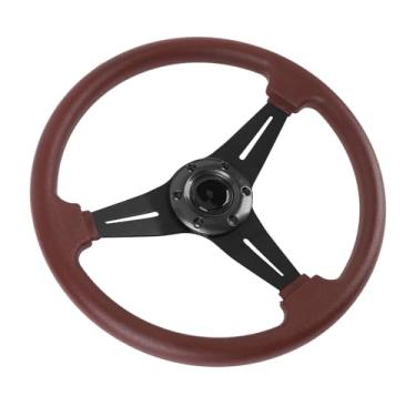 Imagem de Luocute Rodo de Corrida de 14 Polegadas, Volante de Direção Esportivo de 350 Mm Com Botão de Direção Universal Com Botão de Buzina para Qualquer Adaptador de Cubo de 6 Orifícios Padrão (BLACK)