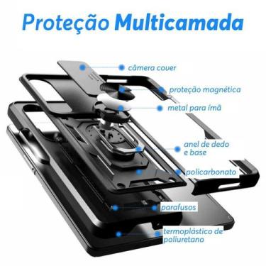 Imagem de Capa para Samsung Galaxy Z Fold 4 Resistente à Queda  Preto - Chroma T