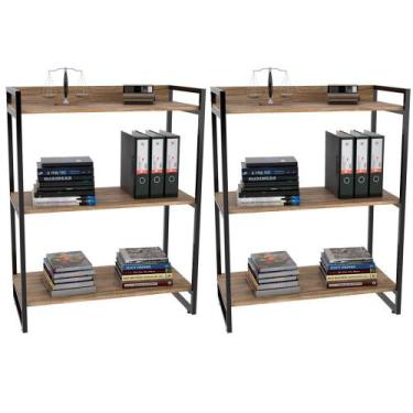 Imagem de Kit 02 Estantes com 3 Prateleiras Escritório Estilo Industrial Form 10