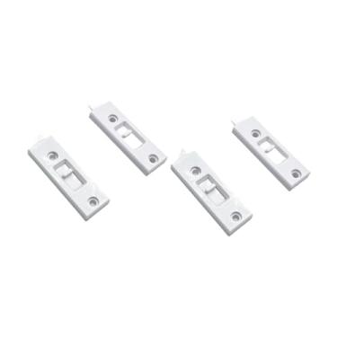 Imagem de IEUDNS 4 peças de hardware de trava de inclinação de encaixe para acessórios de janela doméstica, pares de travas de inclinação resistentes de 2 furos fáceis, Branco, M