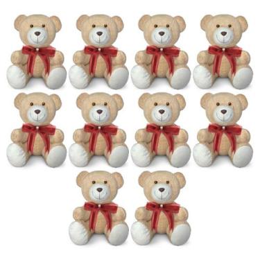 Imagem de Kit 10 Ursinhos De Pelúcia Articulado Para Decoração Presente 20cm - A