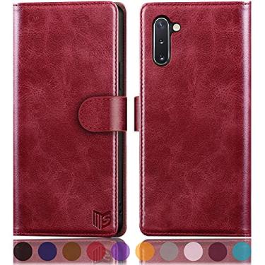 Imagem de SUANPOT Capa carteira de couro com bloqueio RFID para Samsung Galaxy Note 10 de 6,3 polegadas com suporte para cartão de crédito, capa flip folio book para celular para mulheres e homens para Samsung