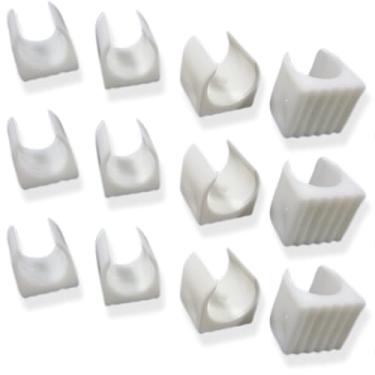 Imagem de Kit 3 Protetor de Pé para Cadeira de Praia, Branco, Polipropileno, 4 Unidades, Proteção Contra Ferrugem e Arranhões, 2 x 2 x 2 cm