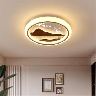 Imagem de Nórdico Moderno Quarto Lâmpada De Teto LED Moda Simplicidade Arte Sala De Estar Estudo De Restaurante Quarto Infantil Corredor Varanda Luz (3853A D50CM)