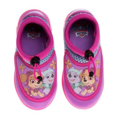 Imagem de Nickelodeon Tênis aquático infantil Patrulha Canina - Slipon Secagem Rápida Piscina Aqua Meias (Bebês-Criança pequena), Rosa, roxo, 11-12 Little Kid