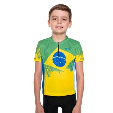 Imagem de Camisa Ciclismo Infantil Márcio May Bandeira do Brasil