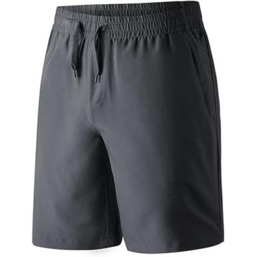 Imagem de Shorts De Treino Sem Forro Masculino Shorts Esportivos De Secagem Rápida Verão Casual Elasticidade Plus Size Treinamento De Basquete Calças Curtas De Corrida Com Bolsos, Gray1, 3XL
