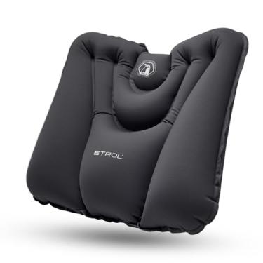 Imagem de Almofada de suporte lombar pressionada para inflar para avião, carro, cadeira de escritório e viagens, almofada ergonômica inflável para alívio da dor lombar, melhora a postura e o conforto portátil