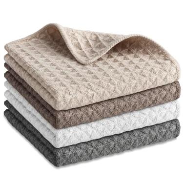 Imagem de Lusofie 4 Pçs Toalhas Barista Panos de Microfibra Barista Toalhas de Limpeza Profissionais Acessórios de Máquina de Café para Varinhas a Vapor, Bancadas e Espumadores de Leite, Essenciais de Barra de