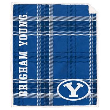 Imagem de Proformance Home NCAA BYU Cougars Playmaker Xadrez Ultra Confortável Sherpa Throw