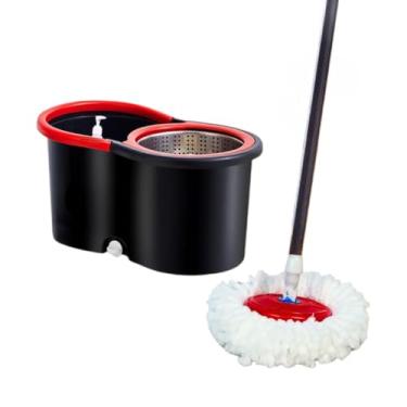 Imagem de Mop Com cabo de 140 cm + 2 Refis Rodinhas e Cesto Em Inox Balde Centrífuga