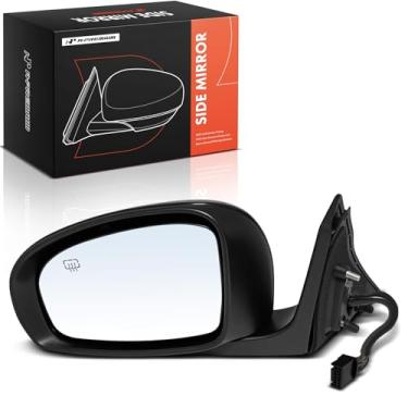 Imagem de A-Premium Espelho retrovisor elétrico lateral do motorista - compatível com Toyota Avalon 2011 2012 - Espelho retrovisor externo preto dobrável manual aquecido com cabo de escurecimento automático de