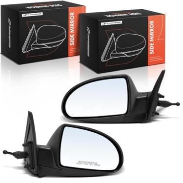 Imagem de A-Premium Par (2) Espelho retrovisor manual do lado do motorista e do passageiro compatível com Hyundai Elantra 2007 2008 2009 2010 - Espelho retrovisor externo externo preto não aquecido dobrável
