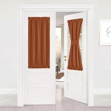 Imagem de Cortinas de porta NICETOWN com isolamento térmico, laranja queimada, 2