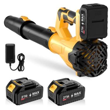 Imagem de Soprador de folhas GUPOQIGU 750CFM/200MPH sem fio com bateria 2x4.0Ah