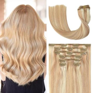 Imagem de Extensões de cabelo Clip in UGOTRAYS Strawberry Blonde 45cm