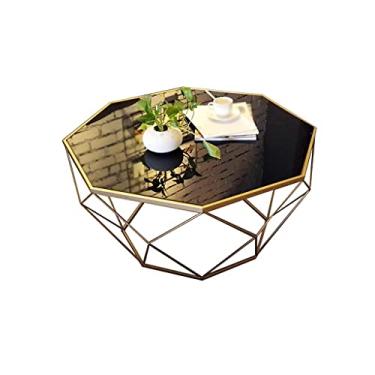 Imagem de Mesa de centro de design simples, mesa de centro de ferro forjado, fibra de vidro, mesa de chá de plástico reforçado, mesa de coquetel, usada no quarto, sala de estar, mesa lateral de sofá, mesa
