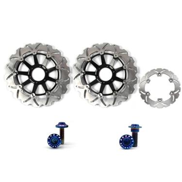 Imagem de Arashi Discos de freio dianteiros traseiros rotores com parafusos de montagem para Honda XL1000V XLV VARADERO 1000 2003-2011 não ABS, peças de acessórios de reposição de motocicleta