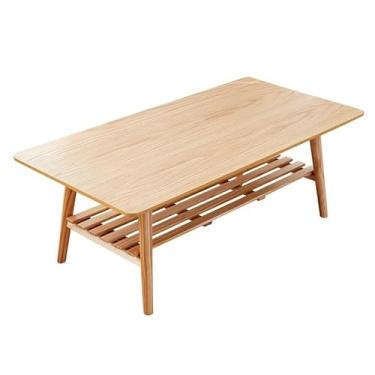 Imagem de Mesa de cabeceira moderna com pernas de mesa central, móveis móveis de nogueira oval, mesa de centro de madeira com mesas de canto (tamanho: retangular natural)