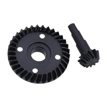 Imagem de JunZheHub Engrenagem Espiral de aço, Engrenagem Principal Diferencial Feita de Metal para Peças de Modificação de Caminhão 1/10, 34t 11t
