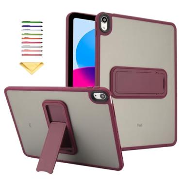 Imagem de UUcovers Capa para Apple iPad A16 11ª geração 27.9 cm 2025/iPad 10ª geração 27.7 cm 2022 com suporte traseiro rígido e TPU à prova de choque leve para iPad 11ª/10ª geração, vinho