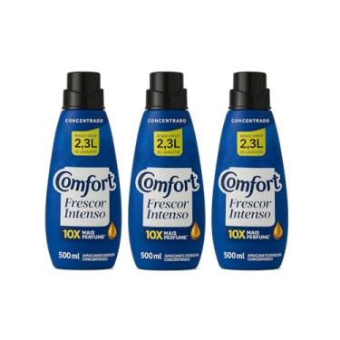 Imagem de Amaciante De Roupas Concentrado Frescor Intenso 500ml – Embalagem Econômica Com 3 Unidades – Perfume Duradouro, Maciez Intensa E Fácil De Passar