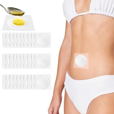 Imagem de Adesivos de umbigo de óleo de rícino LaylaMae – 30 peças de capas de algodão orgânico para área do estômago e fígado do umbigo – Adesivos autoadesivos descartáveis antivazamento bandagem embalagem