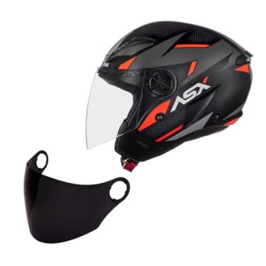 Imagem de Kit Capacete Masculino Asx Aberto City Air Square + Viseira Fume (62)