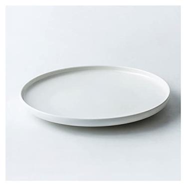 Imagem de Prato de serviço pratos de jantar de cerâmica pratos redondos de porcelana para salada de bife de macarrão. Pratos de servir de restaurante para jantar em família (25 cm, preto) pratos (cor: D