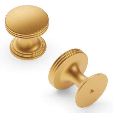 Imagem de Hickory Hardware Puxador P2140-BGB American Diner Collection 2,5 cm de diâmetro, latão dourado escovado