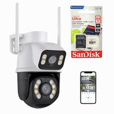 Imagem de Câmera Segurança Lente Dupla Wifi Celular Inteligente + 64gb