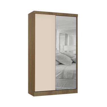 Imagem de Guarda Roupa Modulado 2 Portas De Correr Com Espelho 134cm Vene Avelã Pf/arenas Pf