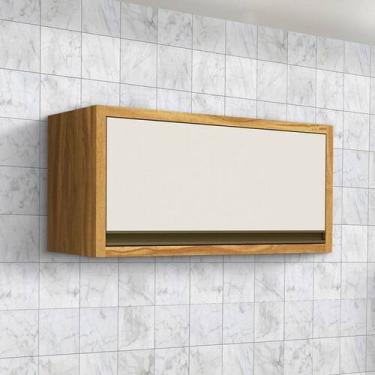 Imagem de Armário Aéreo Cozinha 80 Cm Tempranillo 1 Porta 100% Mdf Amêndoa/Off W