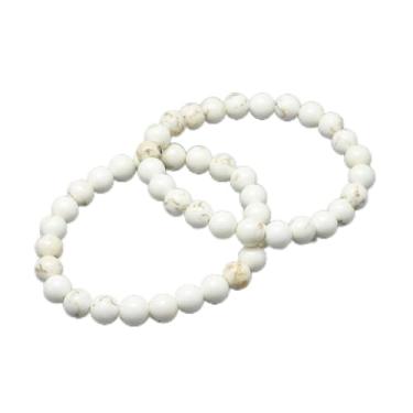 Imagem de 10 pulseiras elásticas com contas de magnésio natural 8 mm pulseira de contas redondas para mulheres e homens, joias de Natal, presente de ano novo, diâmetro interno: 5,5 ~ 6 cm (5,5 ~ 6 cm)