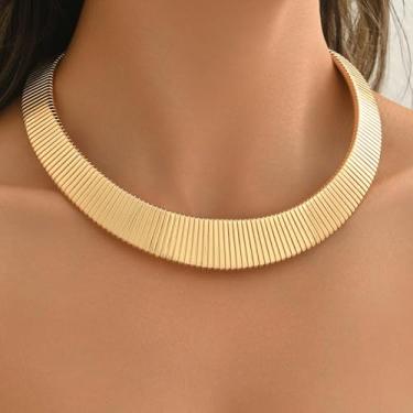 Imagem de Colar de ouro grosso para mulheres, gola larga, estilo tribal, joia gargantilha