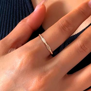 Imagem de Anéis Fidget para mulheres e homens, anel giratório de aço de titânio para alívio da ansiedade, estresse, glitter, jateamento de areia, joia de ansiedade para presentes femininos, Liga de aço, Sem