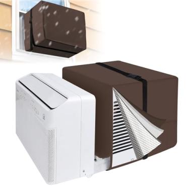 Imagem de Capas de unidade CA para ambientes externos 50 cm L x 35 cm A x 30 cm P compatível com o ar condicionado Midea 8000/10000/120000 BTU, capa de ar condicionado de janela de isolamento de 3 camadas