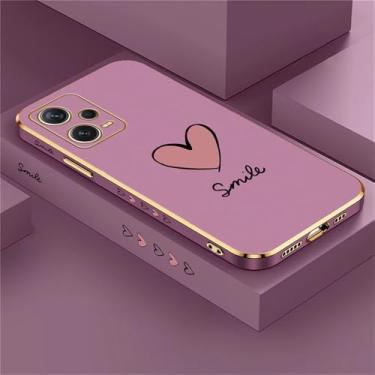 Imagem de Capa protetora de silicone galvanizado macio em formato de coração à prova de choque para Xiaomi Redmi Note 12 11 10 9S 8 7 9T 4 Pro MAX, roxa, 162A, para Note 10 Pro