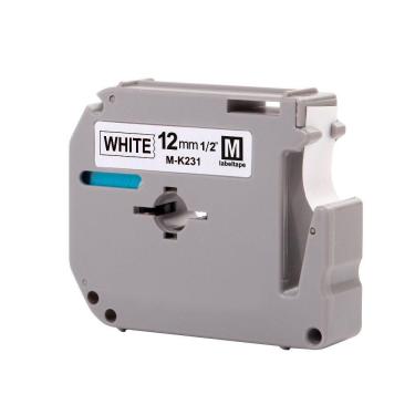 Imagem de Fita Para Rotulador Brother M-k231 12mm Preto Sobre Branco