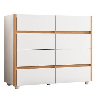 Imagem de Cômoda Aparador Infinite 8 Gavetas Branco/freijó - Móveis Albatroz Branco/freijó