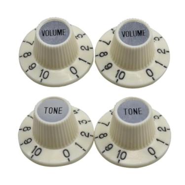 Imagem de Dopro 24 estrias finas vintage branco com tampa cromada LP guitarra bruxa chapéu maçaneta para EUA Les Paul SG ES com potes CTS