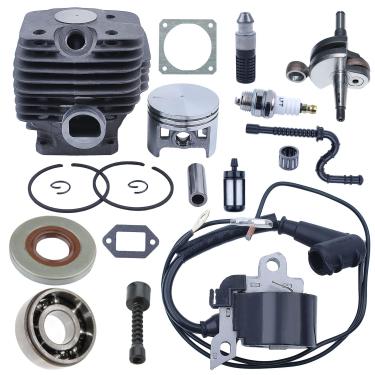 Imagem de Atunee Kit de bobina de ignição de pistão cilíndrico de 52 mm para motosserras Stihl MS380 038 com rolamento de agulha de virabrequim, vedação do silenciador, vedação de óleo, filtro de combustível,