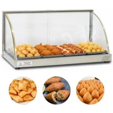 Imagem de Estufa Para Salgados 4 Bandejas Vitrine Inox Linha W Expositor Titã El