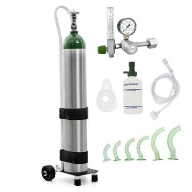 Imagem de Kit Oxigênio Portátil 5 Litros Alumínio com Carrinho Sem Carga - Corce