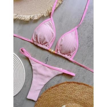 Imagem de Biquini Feminino Sexy Acolchoado com Corda - Maiô Triangular para Prai