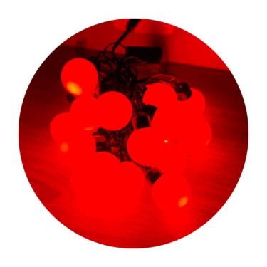 Imagem de Cordão De Lampadas De Led Formato Bolinhas 4 Metros Luz Fixa Natal Vermelho