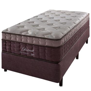 Imagem de Cama Box + Colchão Solteiro Twin Detroit Molas Ensacadas Marrom