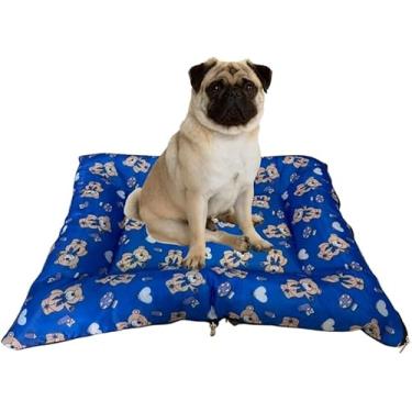 Imagem de Cama Pet Cachorro e Gato Colchonete Tamanho P 39x47cm Com Ziper (Azul)